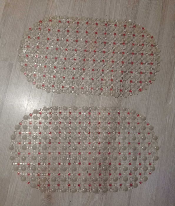 Прозрачный коврик с присосками для ванной 2 штуки 35*65 см.шторки,весы