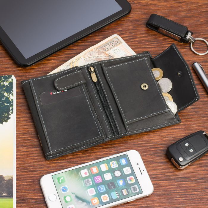 portfel męski skórzany alberto 123 czarny