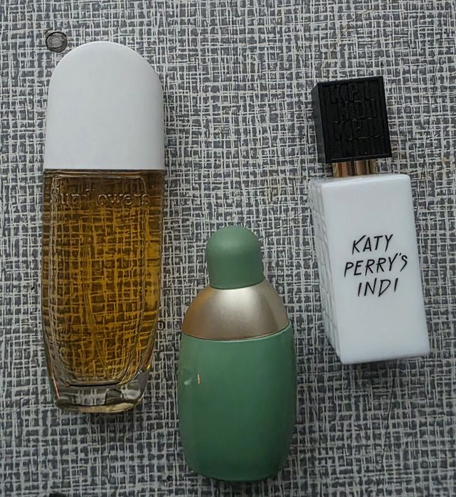 Perfumy mix Elizabeth Arden, eden cacharel, karty perry Indi