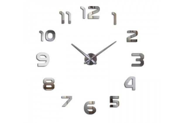 Duży zegar ścienny lustrzany przyklejany na ścianę DIY nowoczesny