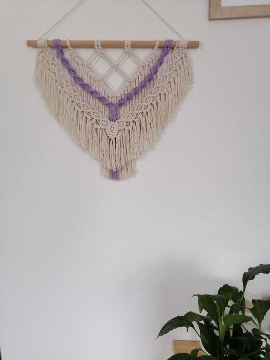 Makrama wisząca dekoracja na ścianę BOHO handmade