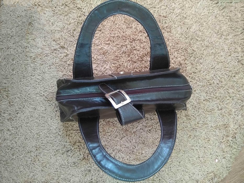 Женская модная коричневая сумка на двух ручках/сумочка/эко-кожа