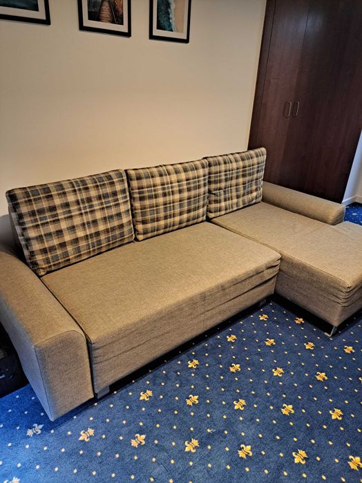 Łóżko narożne szare, kanapa