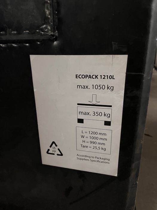 Pojemnik 120x100x100cm 1210L kosze plastikowe koszopaleta gitterbox