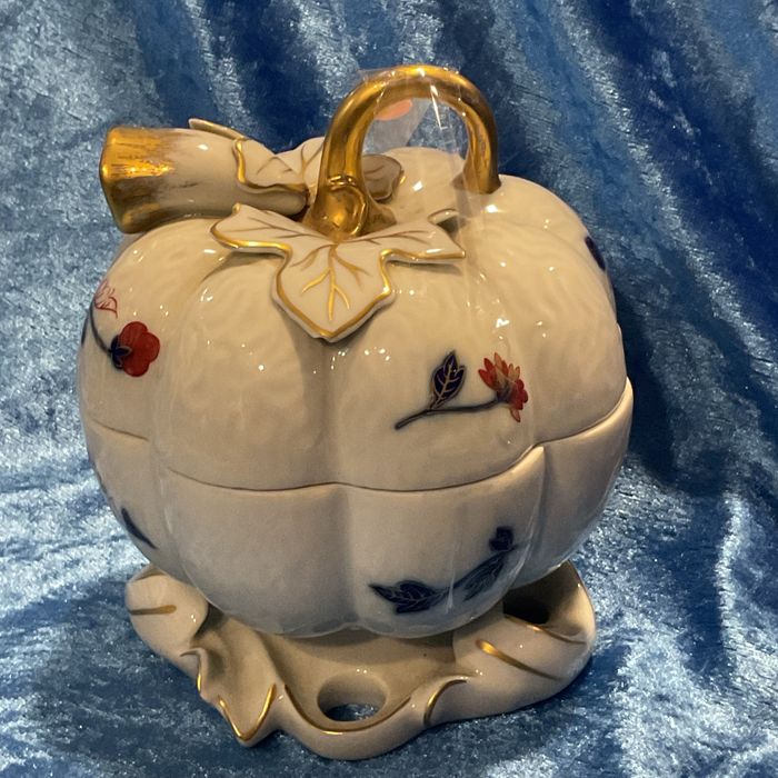 Caixa abóbora vintage pintura manual vista alegre alt,13 cm