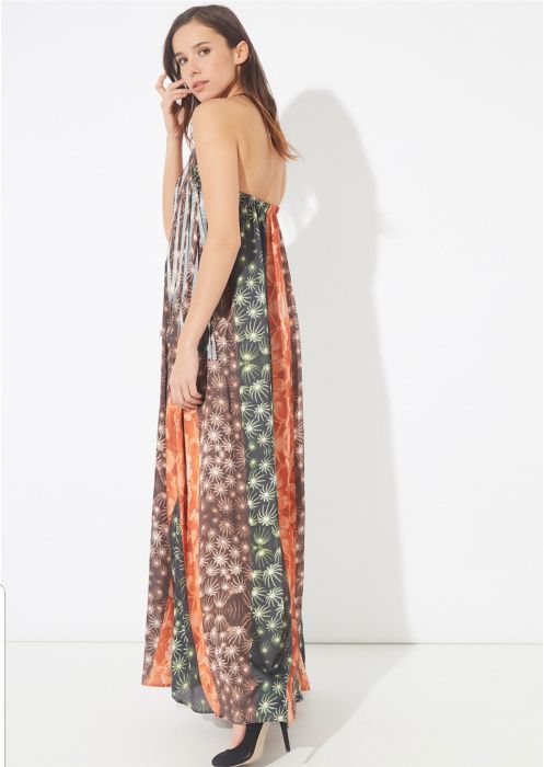 Vestido Cheyenne Comprido - Castanho & Laranja