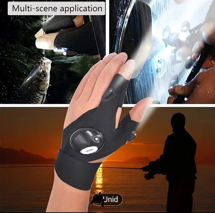 luvas luminosas LED portáteis  respiráveis