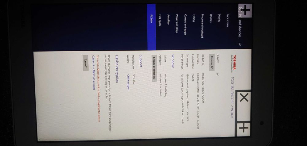 Планшетний комп'ютер Windows Toshiba Encore 2 WT8-B