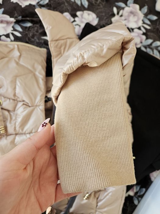 Nowa Kurtka SM Collection S M 38 Pikowana Kaptur Złota