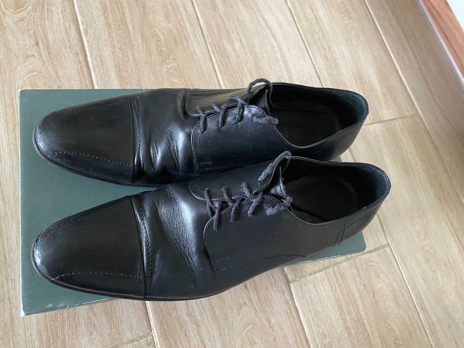 Buty męskie skórzane czarne rozm. 43