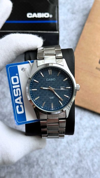 Годинник наручний Casio MTP-VD03B Silver/Blue | часы наручные мужские