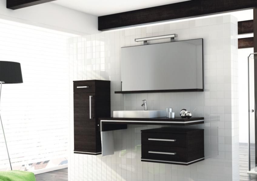 Lustro łazienkowe 120 x 63 cm Aquaform Ancona legno ciemne