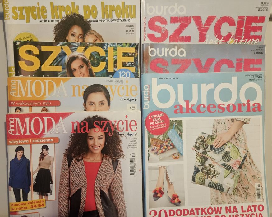 Zestaw gazetek z wykrojami,  burda