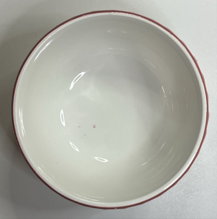 Miska ceramiczna kremowa różowe serca kokardki 14 cm śniadaniowa