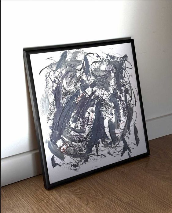 Oryginalny obraz abstrakcyjny – akryl i pastele | 30 × 30 cm