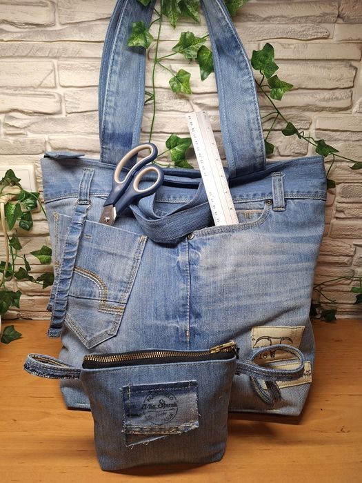 Jeansowa szopperka - rękodzieło