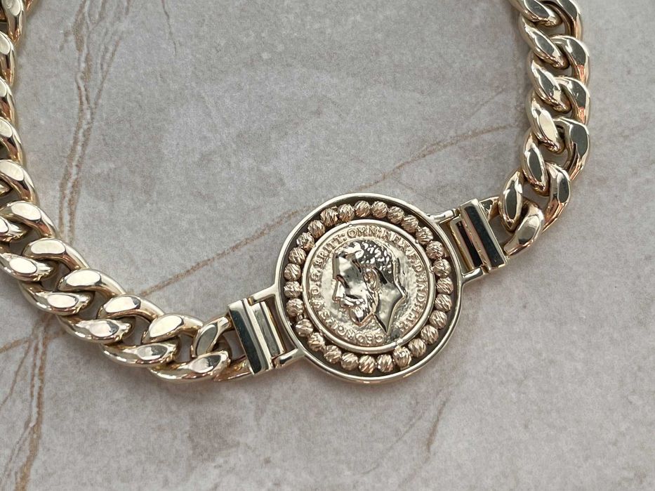 Bransoletka złota Moneta Gruba Pancerka Polecam !