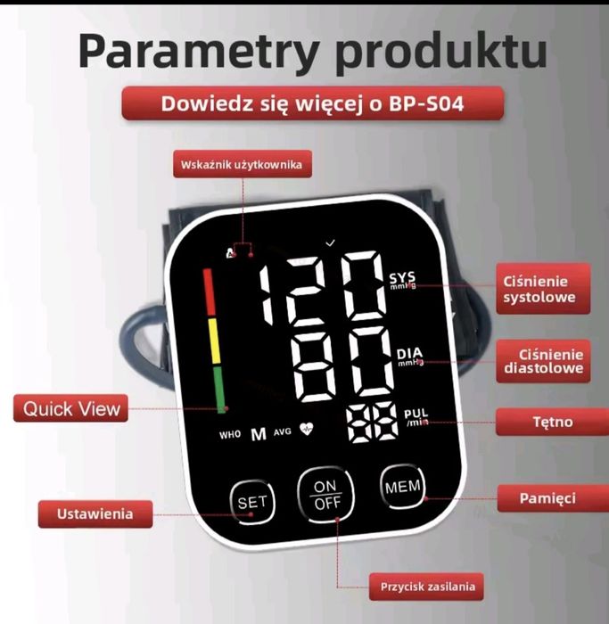 Nowy Ciśnieniomierz baterie lub ładowarka USB C