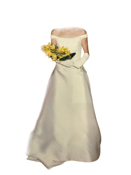 Vestido Noiva Penhalta Costura Druida marfim PT42 EU40 Uk12 com cauda