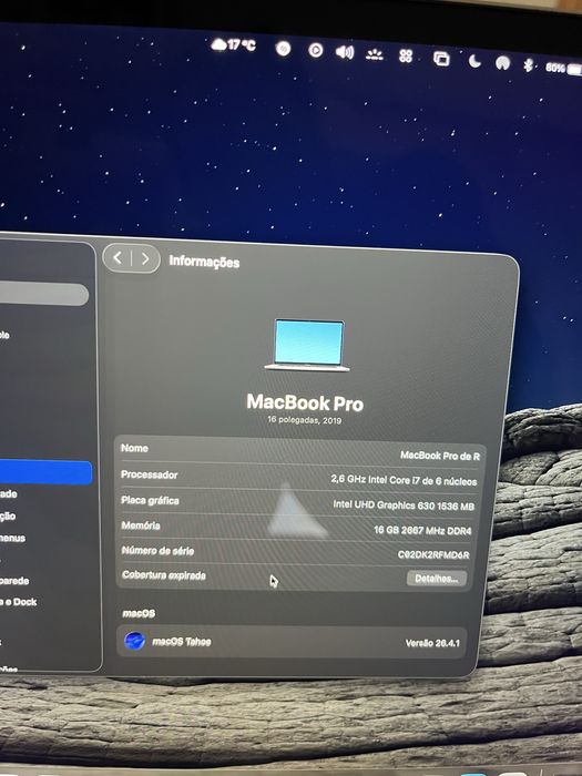 Macbook  Pro 16’ Touch Bar 2019
