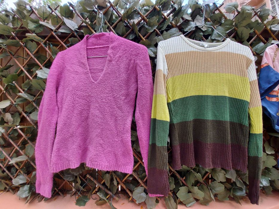 Conjunto 5 peças - Tam. S/M - 4 Camisolas de lã + 1 Túnica