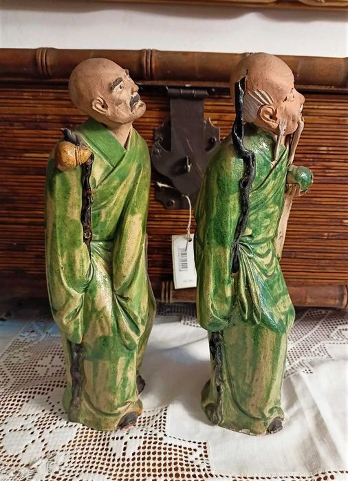 Par Figuras Chinesas Terracota