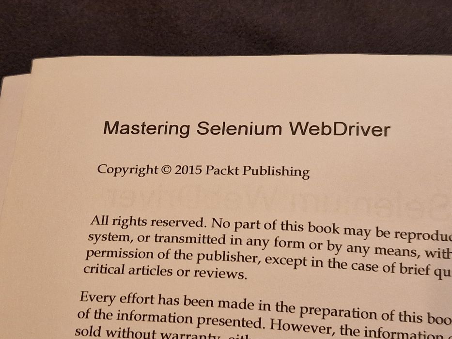 Mastering Selenium WebDriver