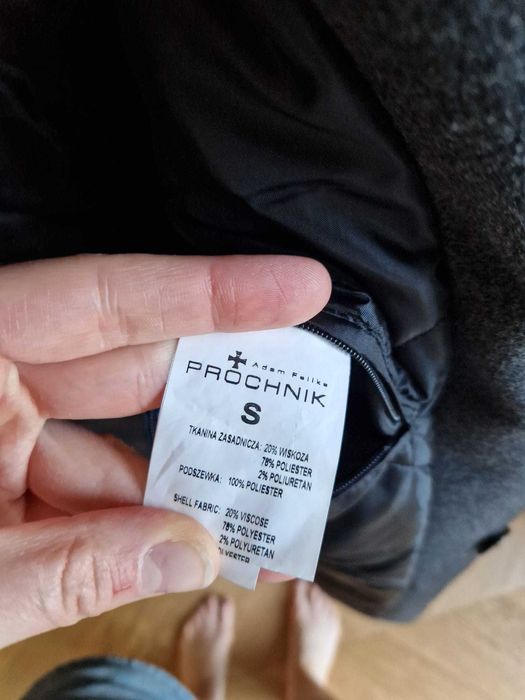 Płaszcz męski dwurzędowy Próchnik - rozmiar S - z kapturem