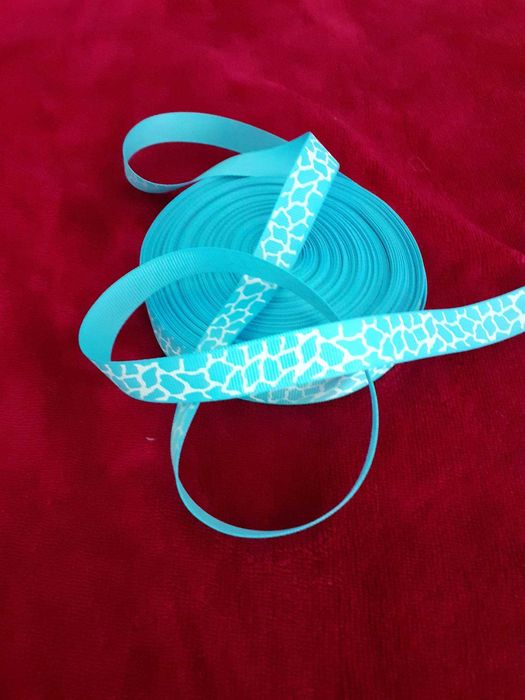 Wstążka rypsowa 16 mm. Żyrafa. 5 metrów