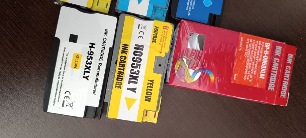 5 tinteiros de cores para impressora HP