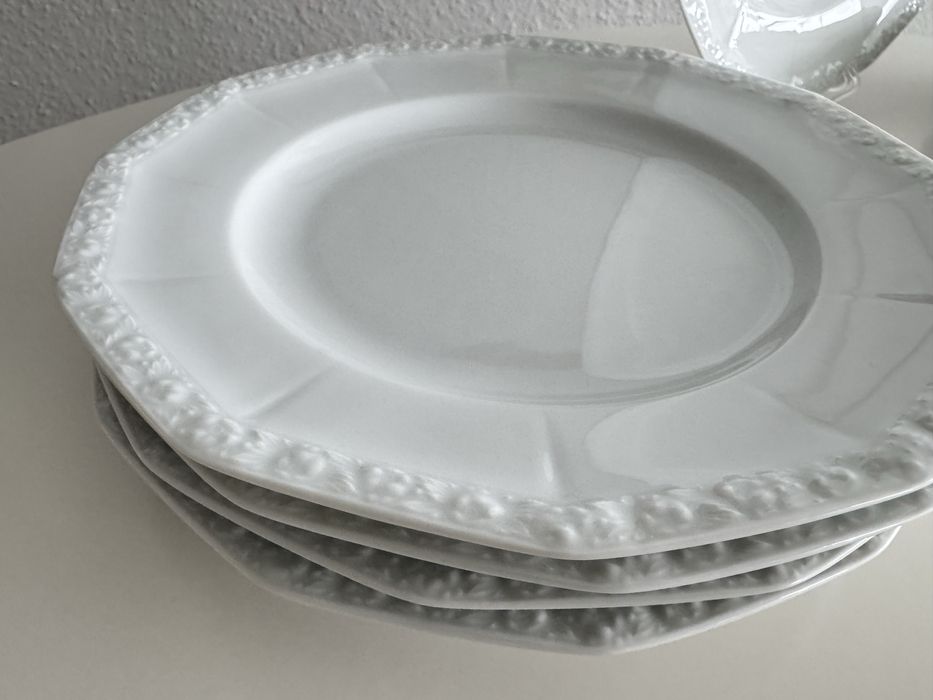 Talerze płytkie obiadowe Rosenthal Biała Maria