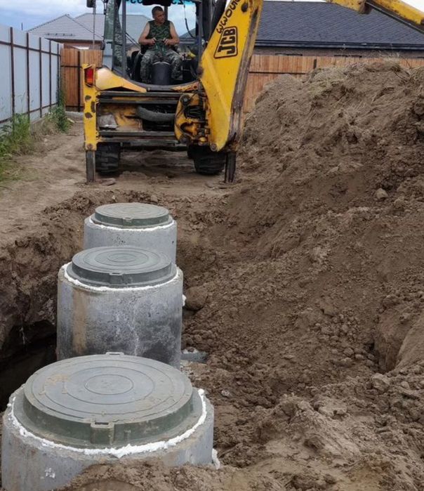Септик під ключ із бетонних кілець без передплат 4.5/8/25 куб.