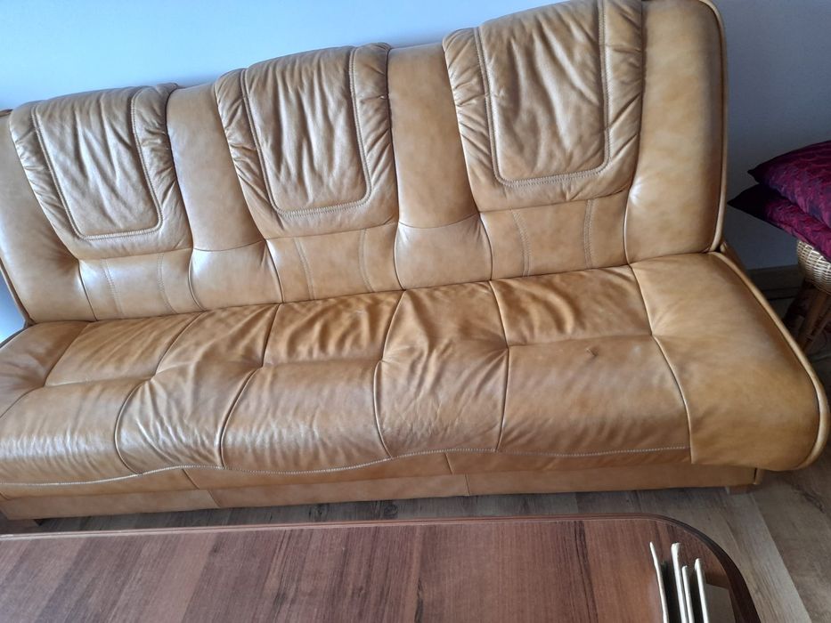 Sofa ze skóry rozkładana