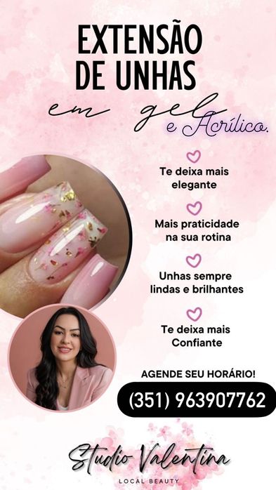 Unhas alongamento e esmaltação / sobrancelhas e pedicure