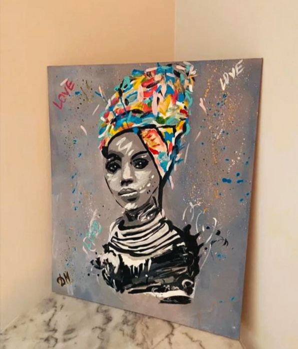 Картина - " Африканка" 50 на 60 см. МОЖЛИВИЙ ТОРГ!!!