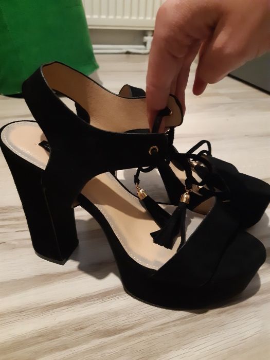 NOWE Szpilki sandały damskie na słupku 38
