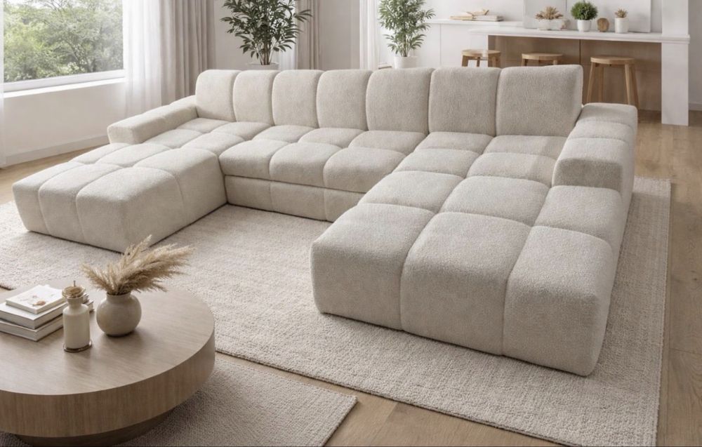 Narożnik Madagaskar | Sofa Narożna | 10 Rozmiarow | Chmurkowa