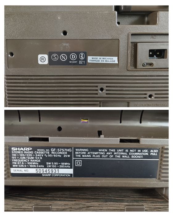 SHARP GF-5757 Stereo Radio Cassette Recorder