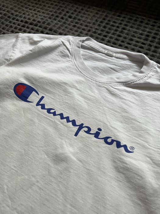 Тишка Champion (L) T-Shirt чоловіча футболка біла тішка літня