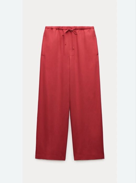 Костюм в піжамному стилі червоний zara