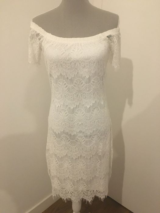 Sukienka koronkowa biala gipiura, r. M