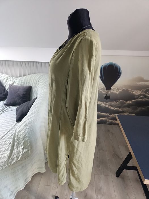 Kardigan len narzutka Boho Hippie folk