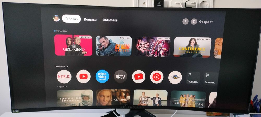 Медіаплеєр Google Chromecast 4K with Google TV, Snow, з пультом.