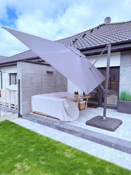 Parasol ogrodowy z LED - 282 x 391 cm