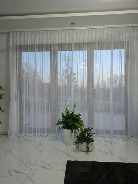 Firana batyst srebrna nitka