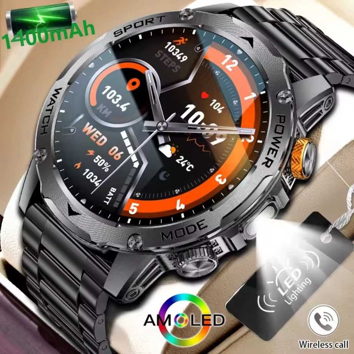 Смарт часы. VWAR YK17 PRO. NFC. Compass.3D-меню. 1400mAh. LED-фонарик.