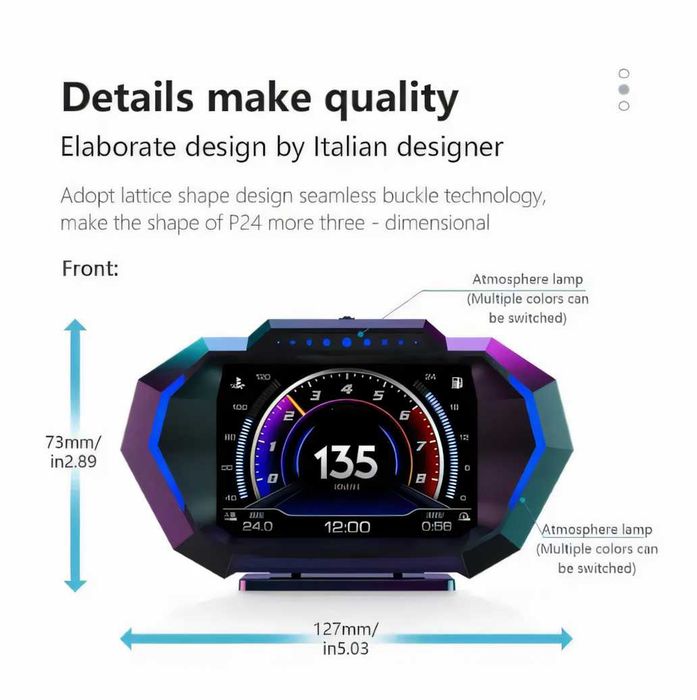 Автомобільні HUD дисплеї на лобове скло — OBD2/GPS, різні моделі, нові