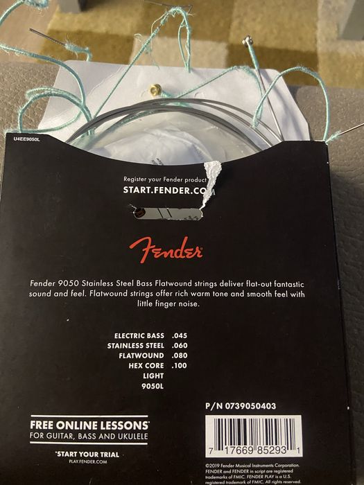 Cordas de baixo Fender flatwound  USA novas