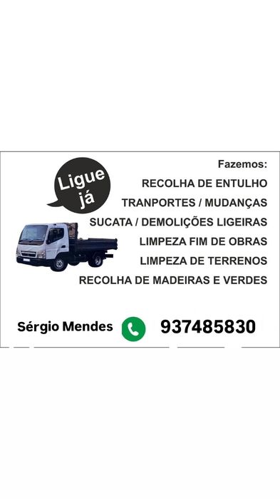 Recolhemos farios entruho fazemos transporte.