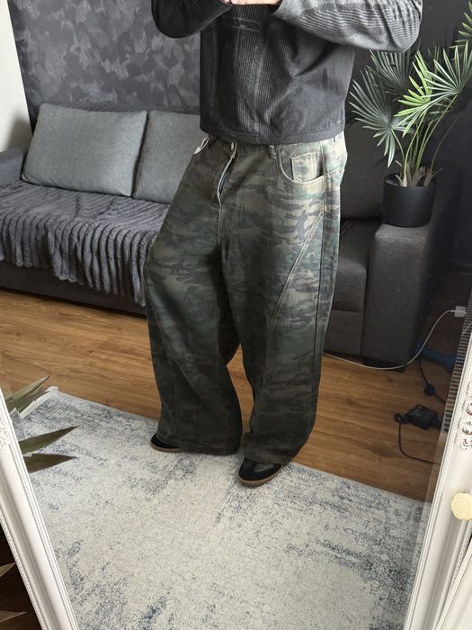 Baggy washed camo oversized jeans камуфляжні джинси широкі y2k вареные камуфляжные штаны archive opium sk8 erd no faith military милитари бегги